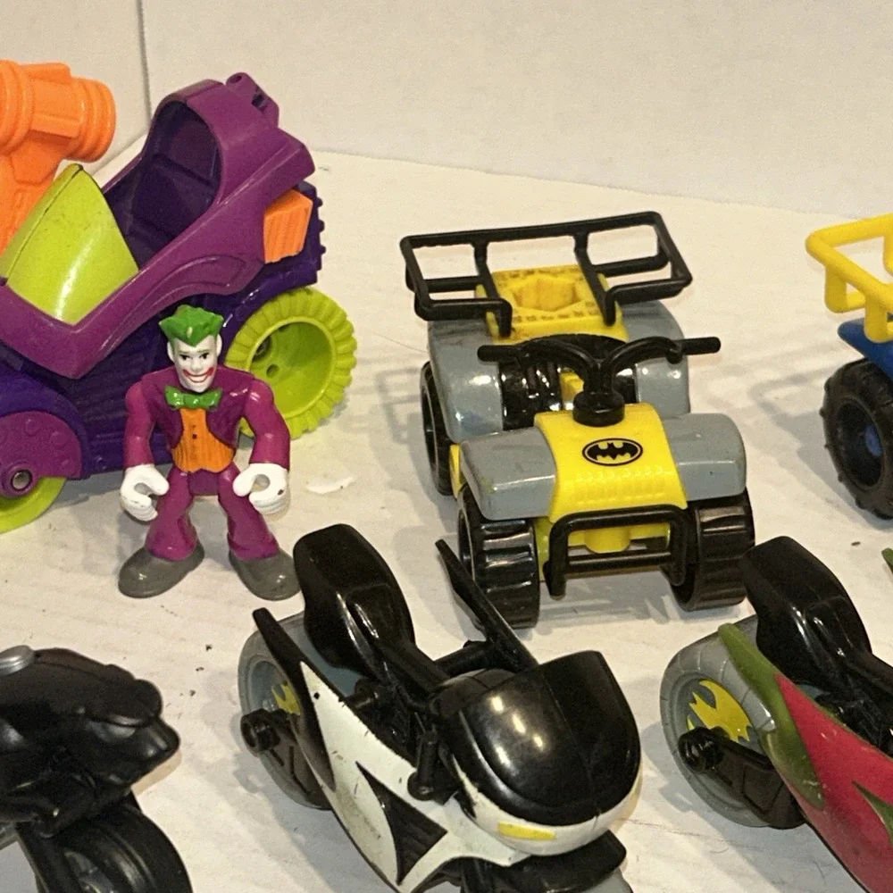 Imaginext DC Batman Motorcycle & Quad Lot‎ With Figures Joker, Catwoman, Robin